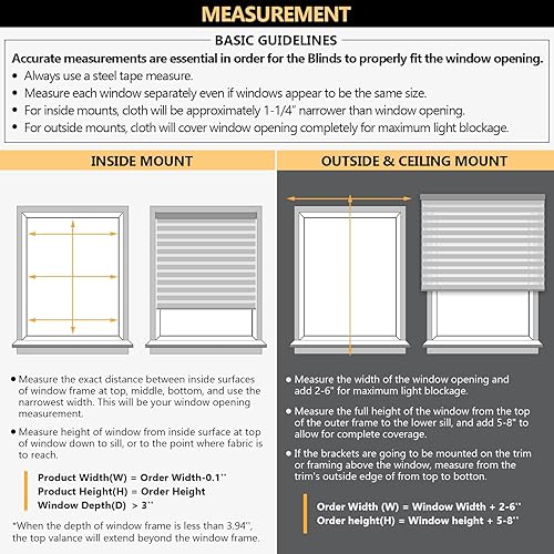 Miniatura 5 de ACMEART Persianas dobles motorizadas con control remoto, juego de persianas de día y noche con filtro de luz de cebra y persiana enrollable opaca,