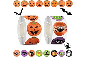 1000PC HALLOWEEN STICKERS FOR KIDS | Halloween Pumpkin Bat Spider Stickers Roll