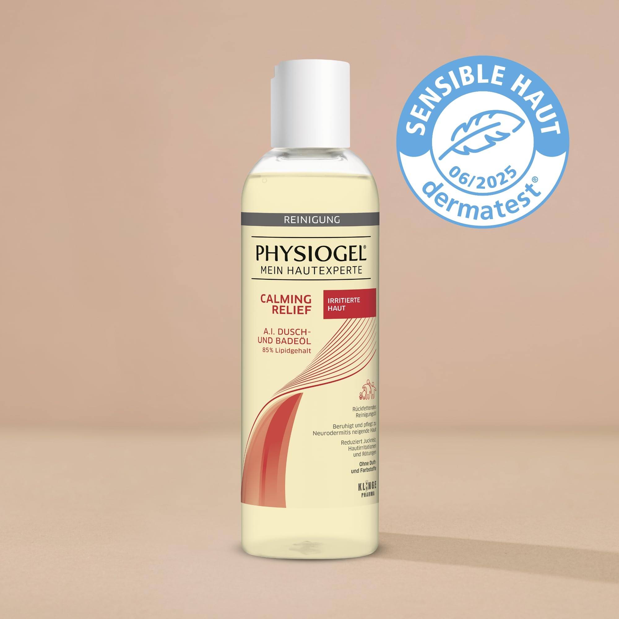 PHYSIOGEL Calming Relief A.I. Dusch- und Badeöl – Beruhigende Reinigung & Pflege bei Neurodermitis, trockener, irritierter und juckender Haut, 400 ml
