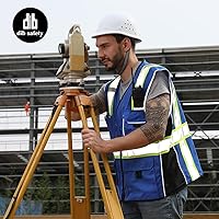 Vista 34 de Dib Safety - Chaleco reflectante amarillo de malla, chaleco de alta visibilidad con bolsillos y cremallera, clase 2 ANSI de alta resistencia, hecho