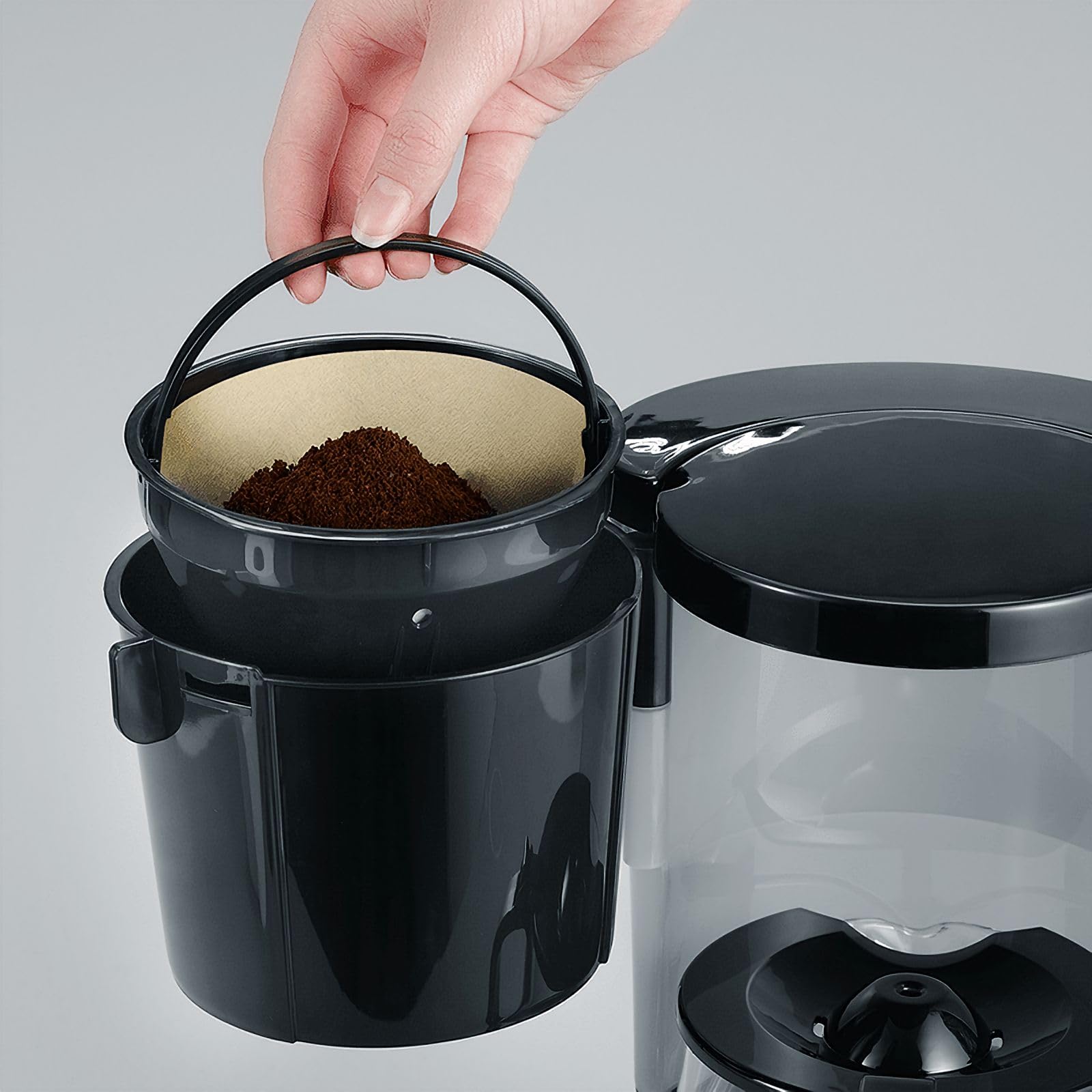 SEVERIN Macchina per Caffè Americano con Caraffa in Vetro, Caffettiera a Filtro fino a 10 Tazze, Piastra Riscaldante, Utilizzo Semplice, 800 W, Nero - KA 4479