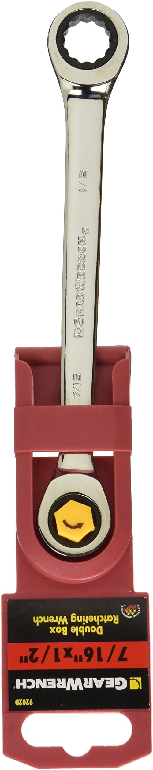 GEARWRENCH 12 Pt. Double Box Ratcheting Wrench, 7/16" x 1/2" - 9202D