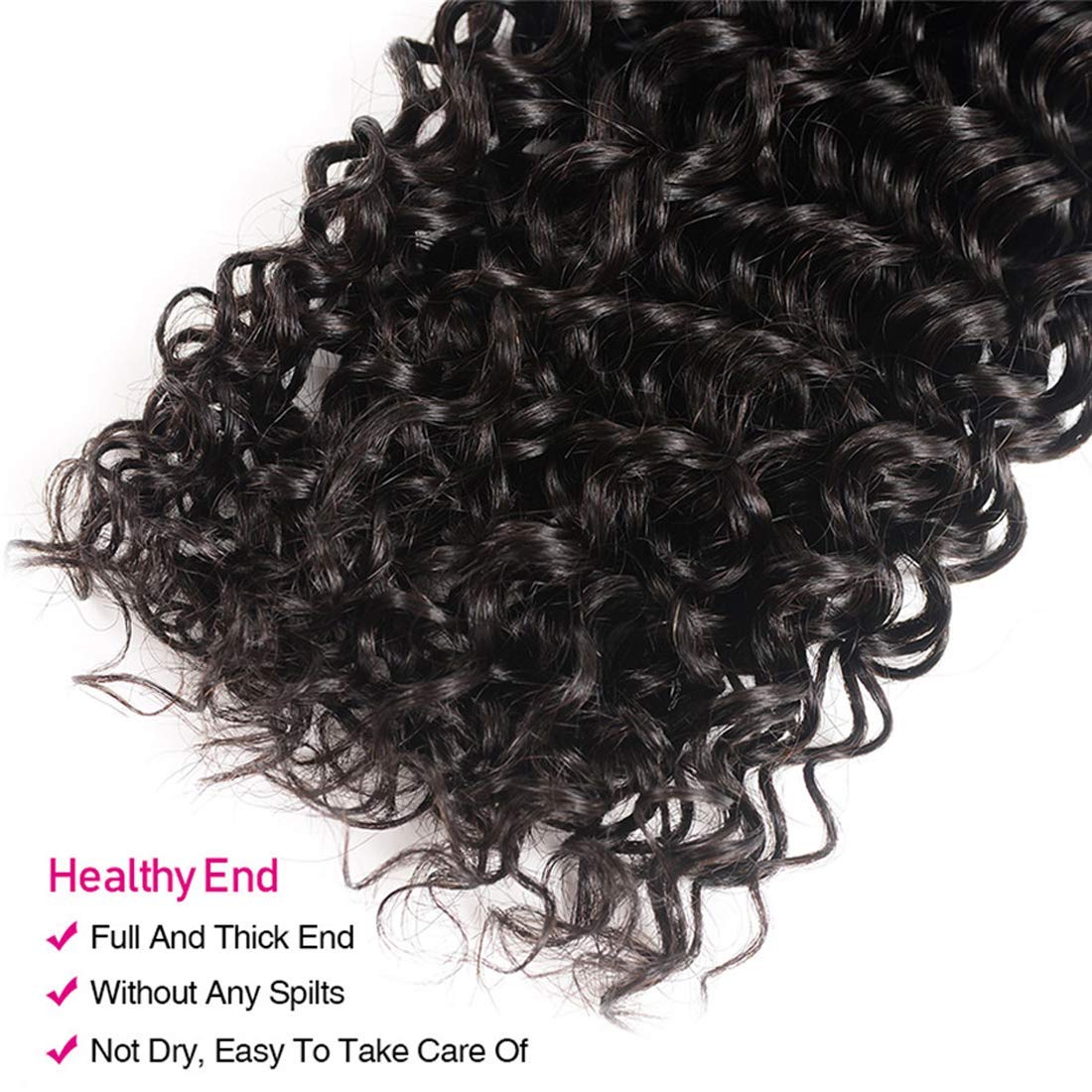 UNICE Human Hair Bundles Curly 20 22 24 inch 100% Unprocessed Malaysian Virgin Weave 3 Bundle Real Natural Black Human Hair Extensions 1B Natural Black Color for Women