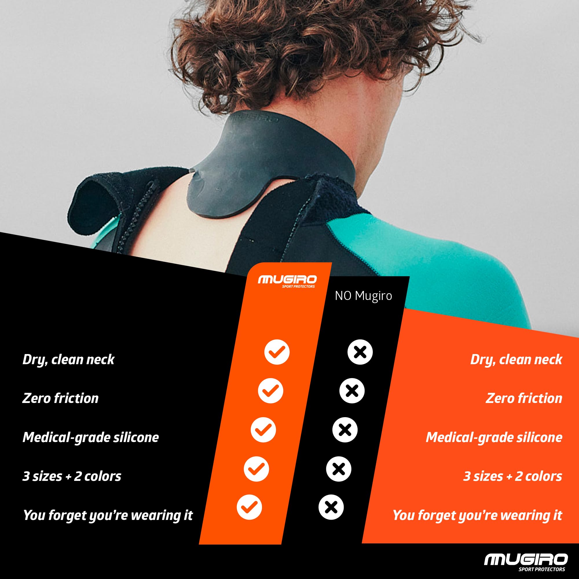 Mugiro Protector de Cuello Neopreno Hombre y Mujer | Buceo, Natación, Triatlón, Surf y Accesorios Paddle Surf | Compatible Traje Neopreno 5mm Traje Buzo | Hecho en España