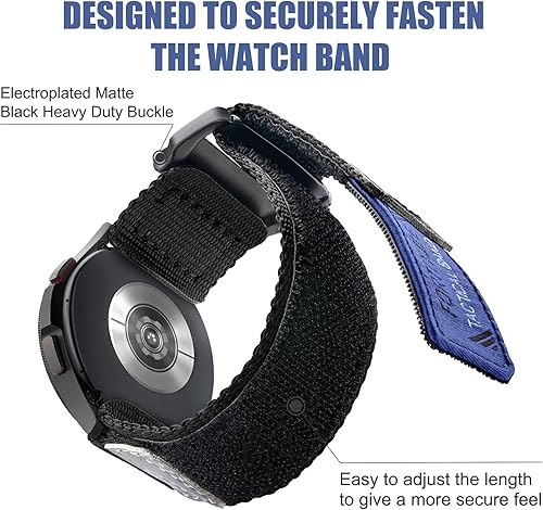 Miniatura 4 de Ritche Correa deportiva resistente de nailon de liberación rápida de 0.78 pulgadas para hombre, compatible con Samsung Galaxy Watch 6 Band Classic