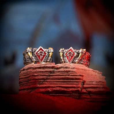 Starforged World of Warcraft Sigil Ring of The Horde Men's Fashion Jewelry Officially Authorized