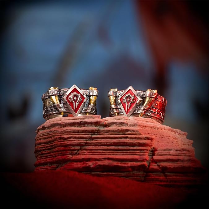 Starforged World of Warcraft Sigil Ring of The Horde Men's Fashion Jewelry Officially Authorized