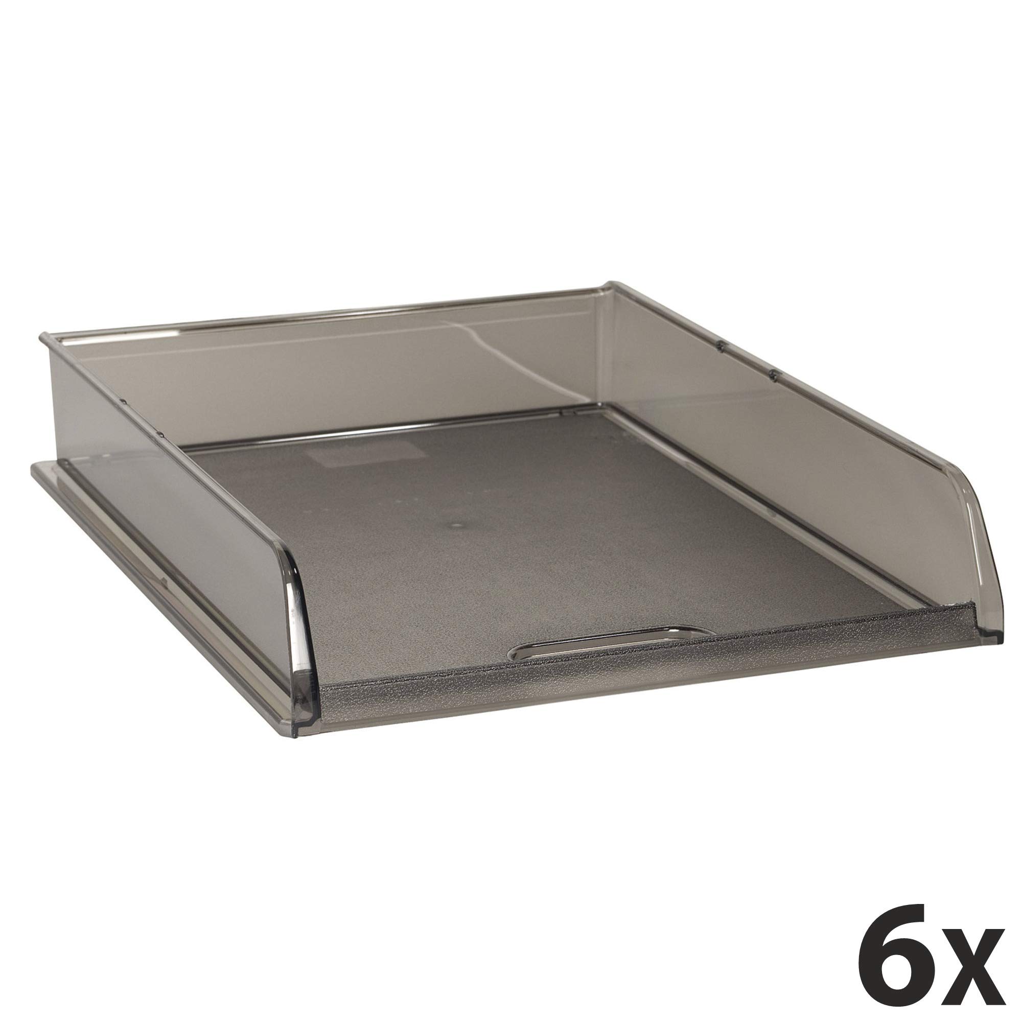 Exacompta - 10027D - juego de 6 bandejas subcarpetas de fundas B4 - dimensiones 35,4 x 27,2 x 6,4 cm - para documentos formato B4 - subcarpetas o subcarpetas - color gris traslúcido