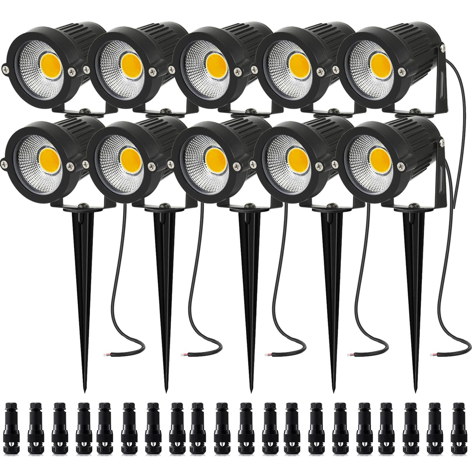 AHSELLUS MELKESDE 5W 500LM 12V 24V IP66 Waterproof Outdoor Landscape Spotlight LED Garden Spotlight Warm White Walls Trees Flags