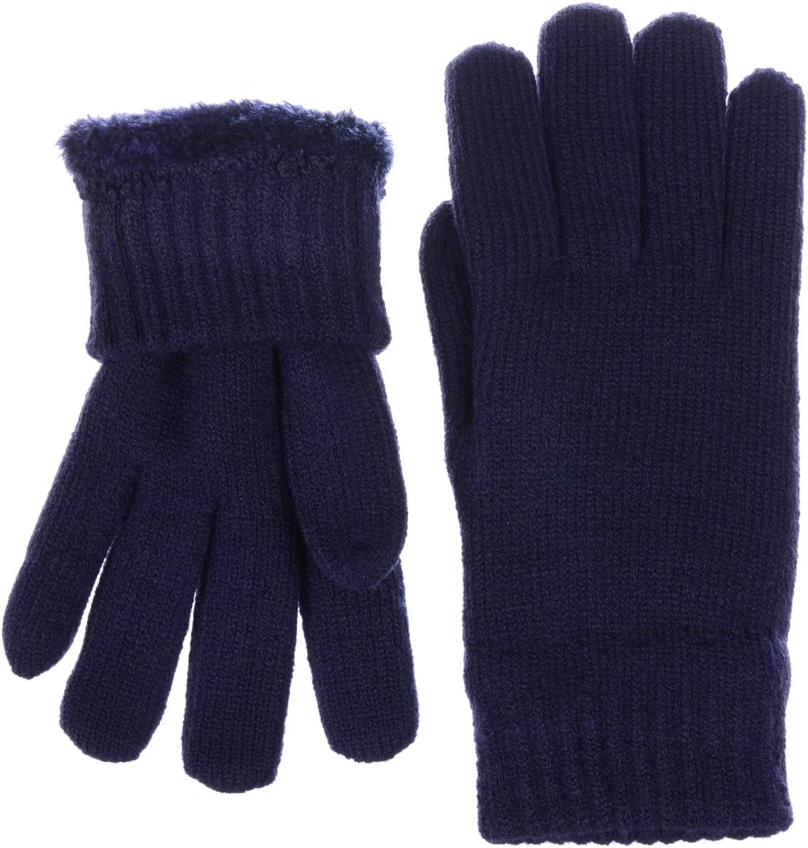 BSB Unisex Winter Toasty Warm Solid Glitter Fleece Lined Knit Mitten Gloves - Image 2