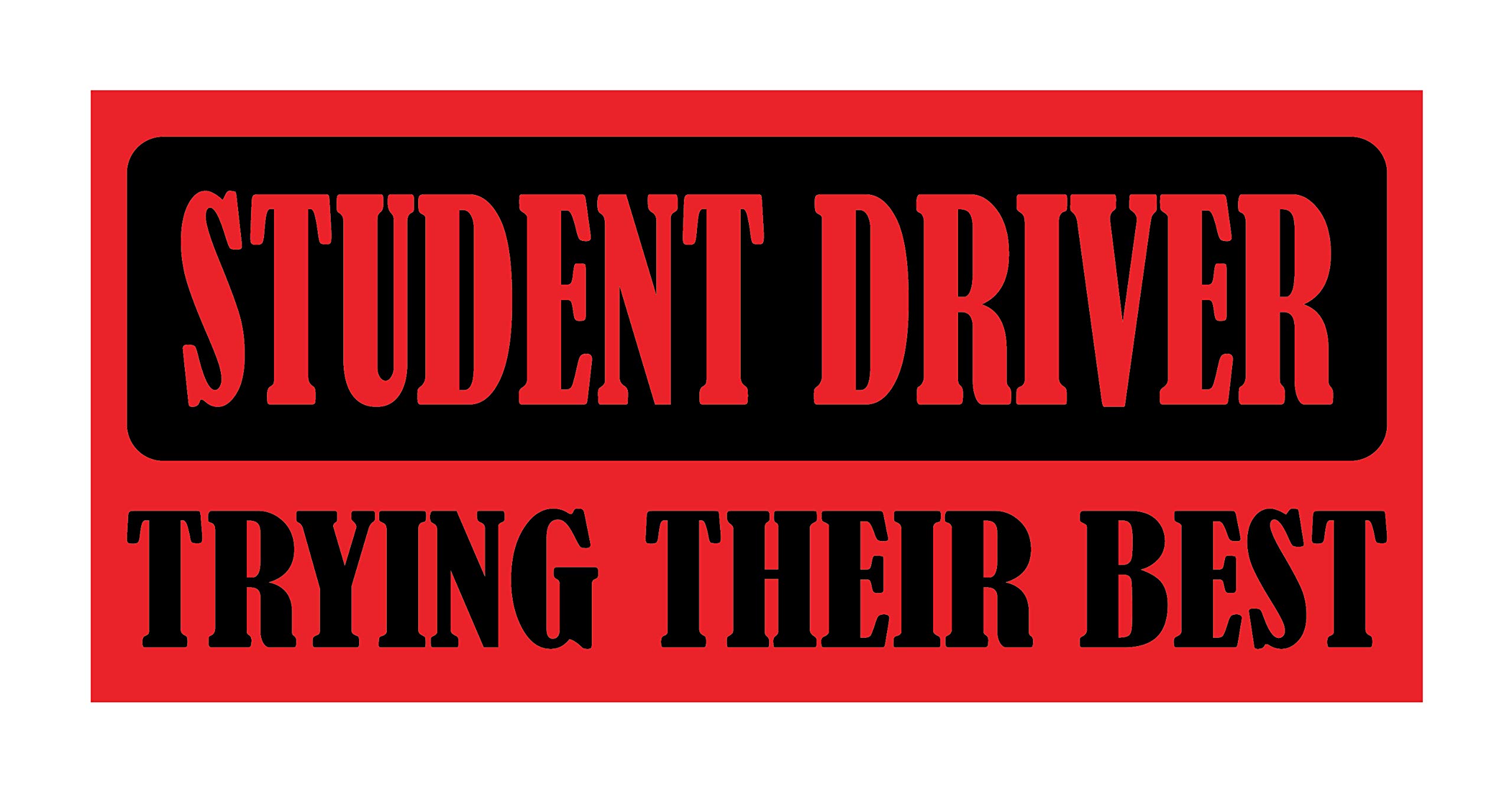 Trying Their Best Student Driver Bumper Magnet by DCM Solutions (Red, 9.25