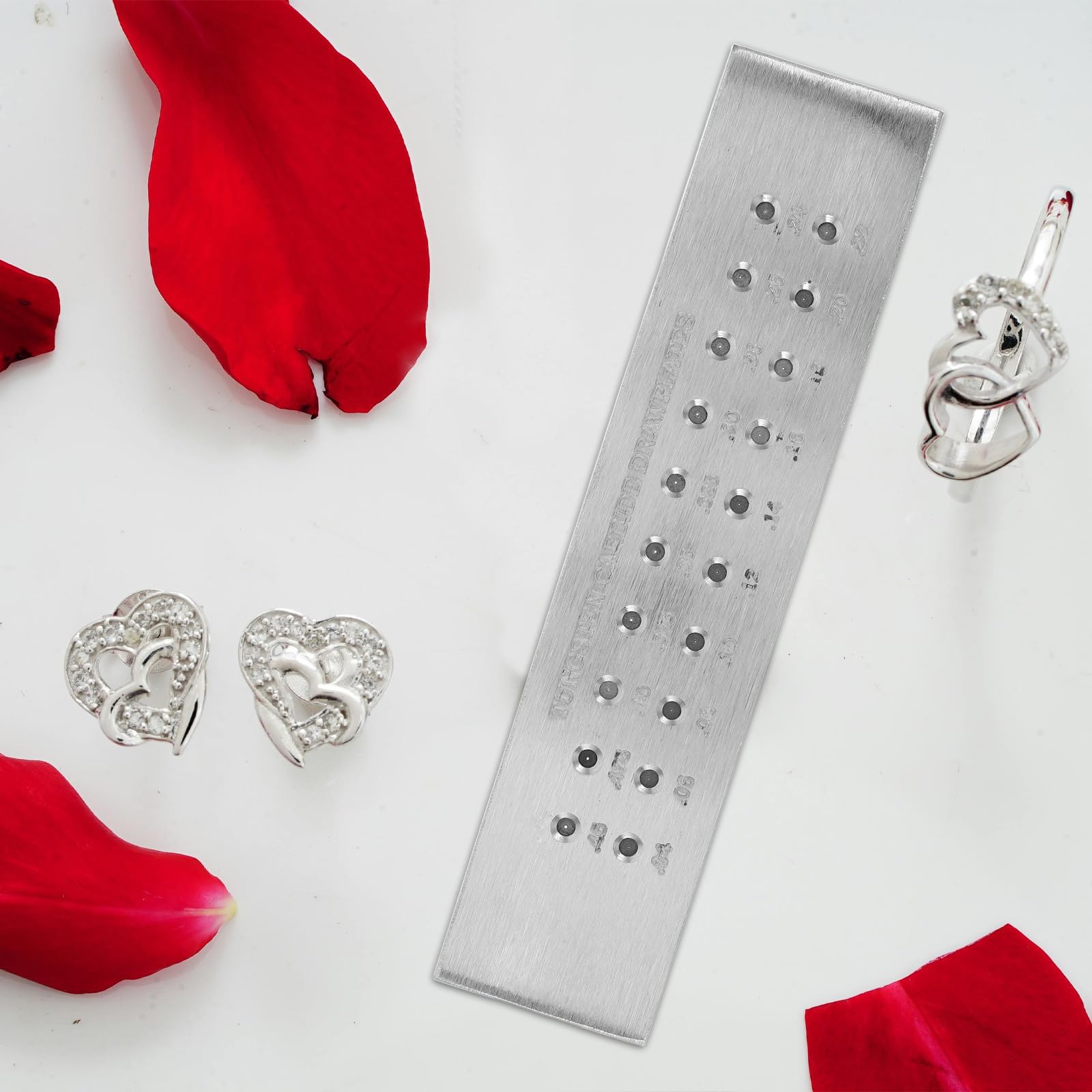 ibasenice Piastra Doppia Serie per Trafilatura in Acciaio Tungsteno e Foro Tondo Strumento Multifunzione per Filo d'oro e Argento per Produzione di Gioielli e Decorazioni