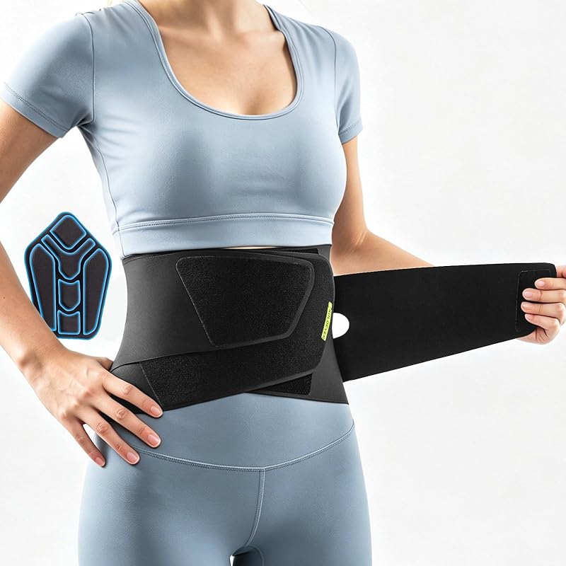 Ultra Thin Back Brace for Lower Back Pain Women, Back Support Brace | 0.5mm Yoga Fabric, with Lumbar Pad, Lightweight Lumbar Support Belt for Sciatica, Scoliosis, Discreet Under Clothes