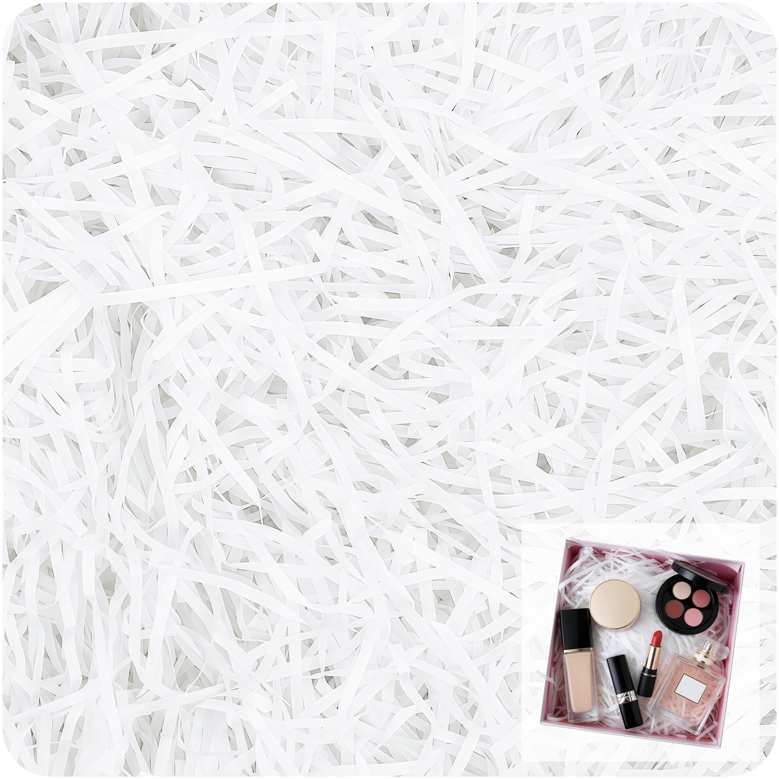200g Shredded Tissue Paper for Gift Boxes White,200 Grams White Soft Shredded Paper for Hampers Filling and Packaging Filler Shreds Stuffing Paper for Christmas Birthday Baby Shower Gift Decor
