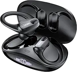Lenovo Fone de Ouvido Sem Fio Original XT80 Esportes Fones de Ouvido Sem Fio HiFi Bluetooth 5.3 Fones de Ouvido Jogo Baixo com Mic Fone Bluetooth Redução de Ruído Earhooks XT80 preto