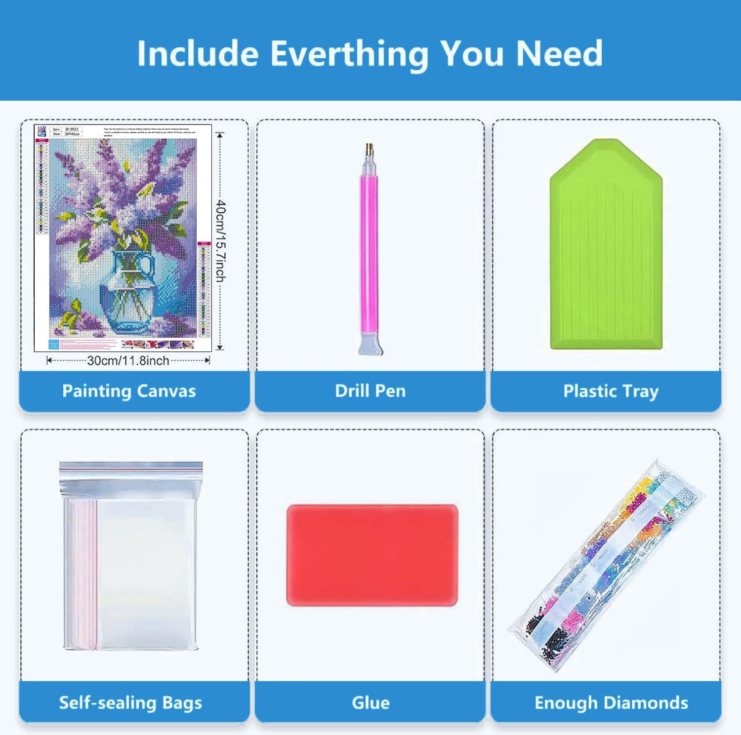 Kit De Diamond Painting Lilas En Vase,Ensemble D'art Diamant Fleur