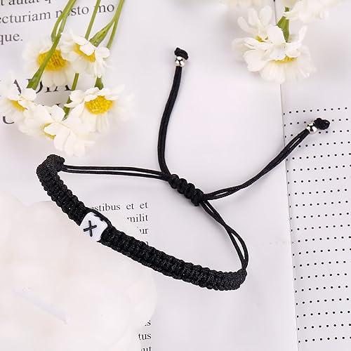 Miniatura 121 de Initial Bracelets for Couples Women Men Initial Charm Handmade Rope Braided Letter Bracelet for Teens Adjustable Jewelry Father's Day Gifts for Him