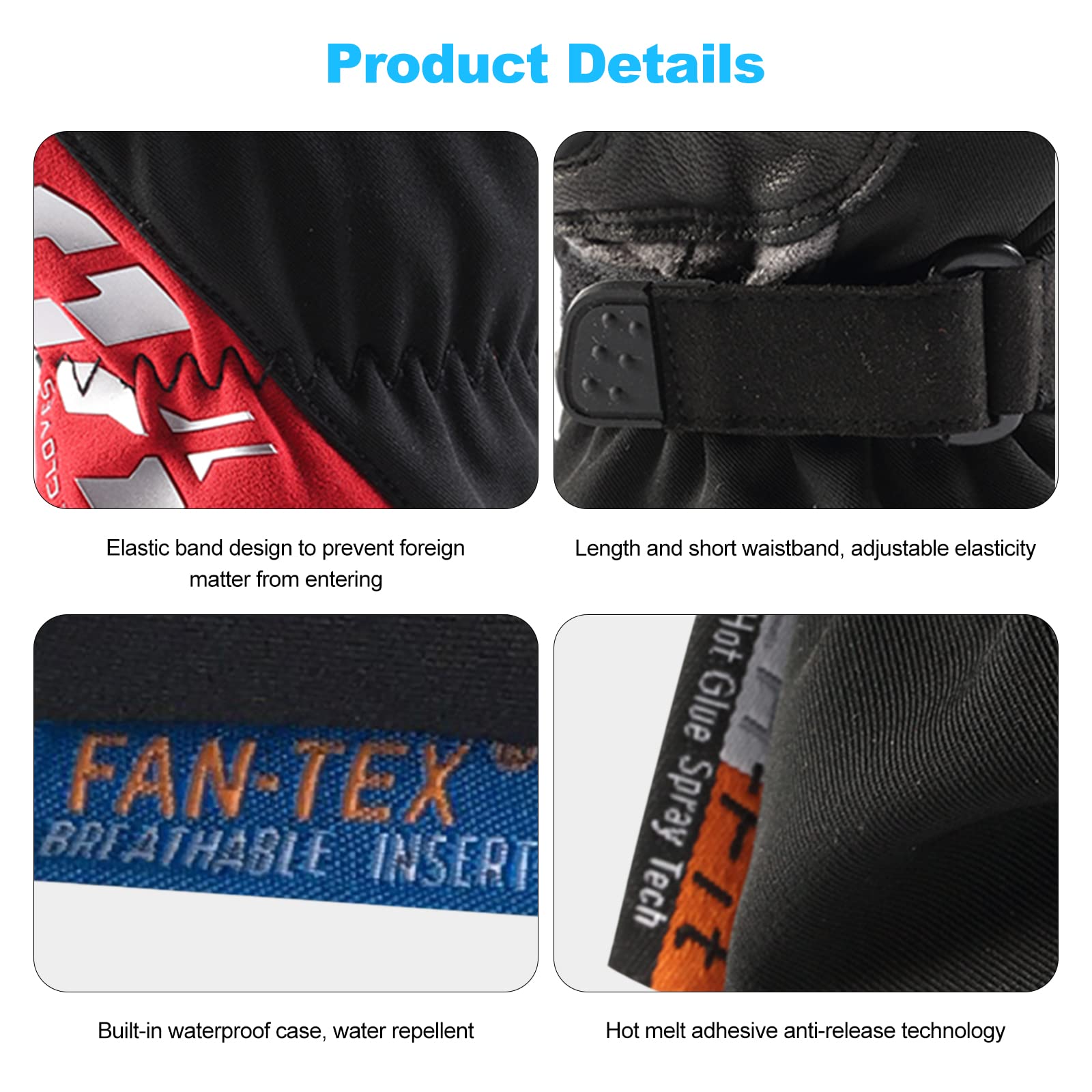 Gants de Moto, Gants à Écran Tactile Plein pour Femme et Homme, Gants Moto Coupe-Vent et Étanche pour VTT, Moto Cross, Scooter, Vélo et Autres Sports de Plein Air