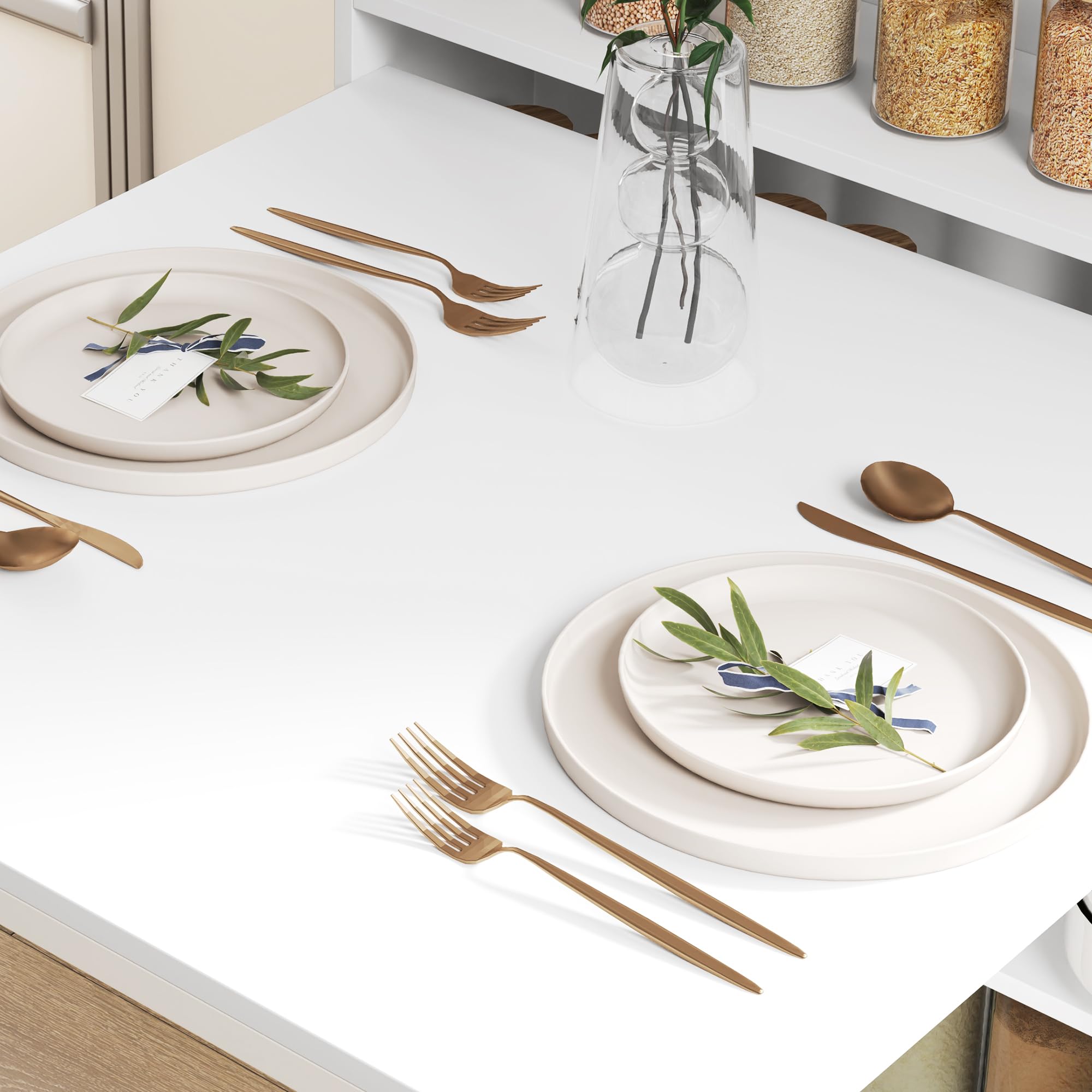 HOMCOM Esstisch Klappbar Küchentisch für 3 Personen mit 4-stufigen Regalen, Klapptisch Moderner Esszimmertisch für kleine Räume, Küche, 78,5 x 91 x 93 cm, Weiß