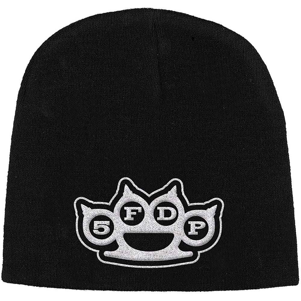 Razamataz Five Finger Death Punch Knuckles Embroidered Beanie Hat One Size Black