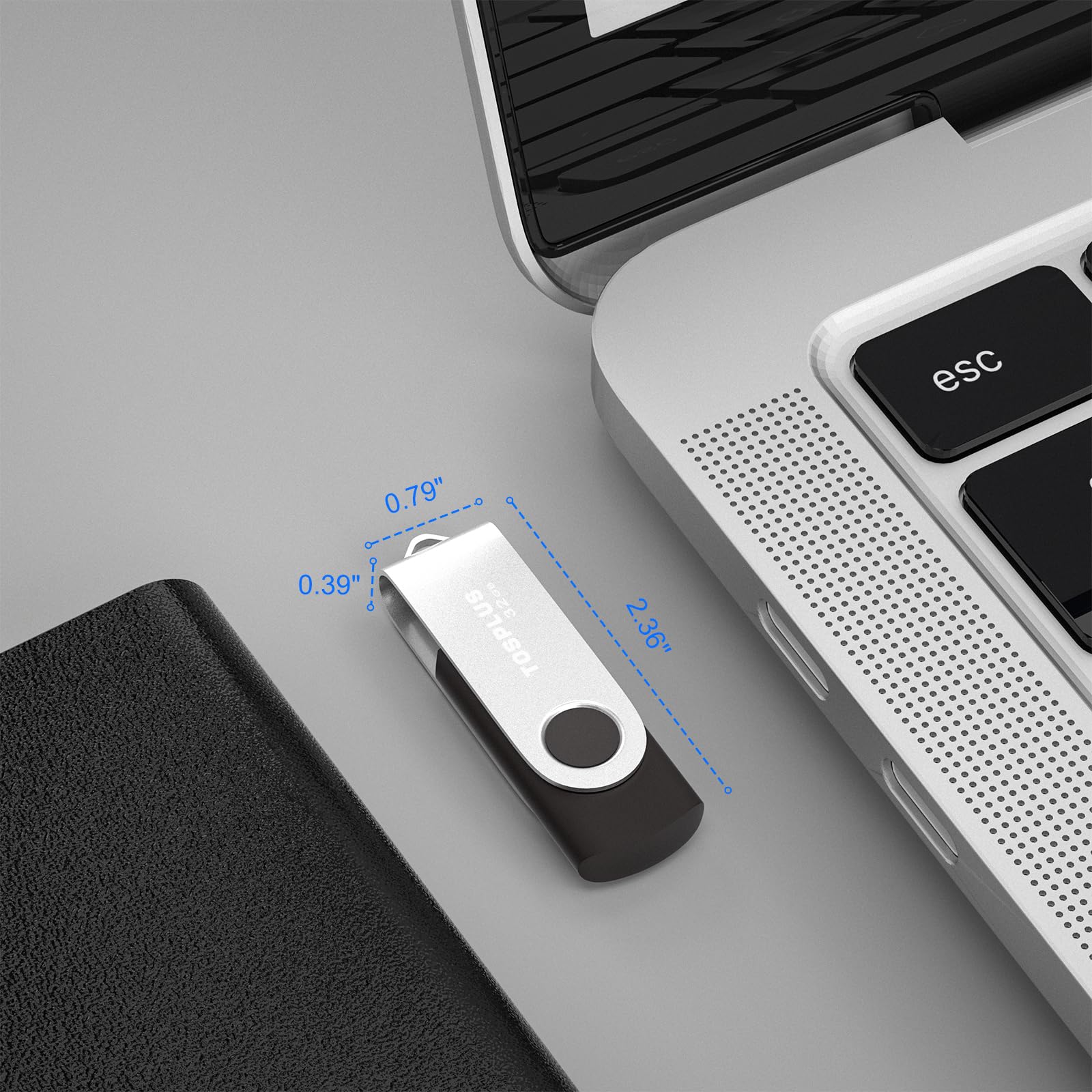 Confezione da 5 chiavette USB 2.0 da 32 GB, chiavetta USB 2.0 con zip, colore: Nero/Verde/Blu/Rosso/Giallo)