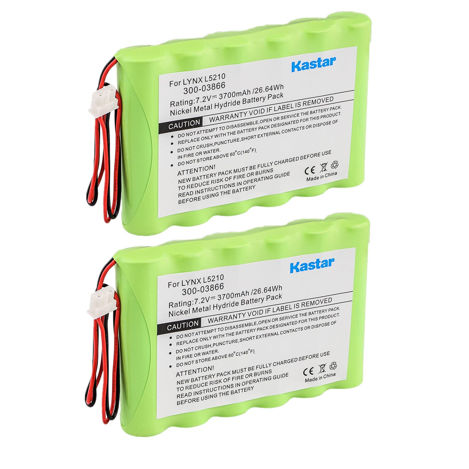Kastar 2-Pack Battery Replacement for Honeywell 300-03866, Honeywell LCP500-4B, Honeywell LYNXRCHKIT-SHA, Honeywell OSA214, ADT Honeywell Lynx Plus, Honeywell Lynx 5100, Honeywell Lynx 5200 Alarm