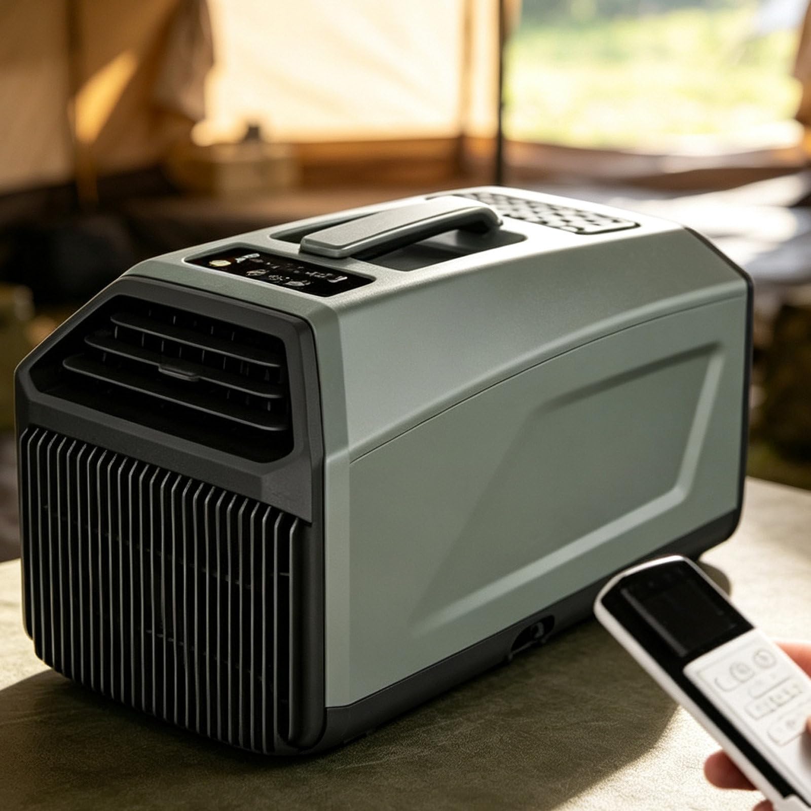 Dual Hose Portable AC 1500W Self-Evaporating Caravan Air Conditioner Green