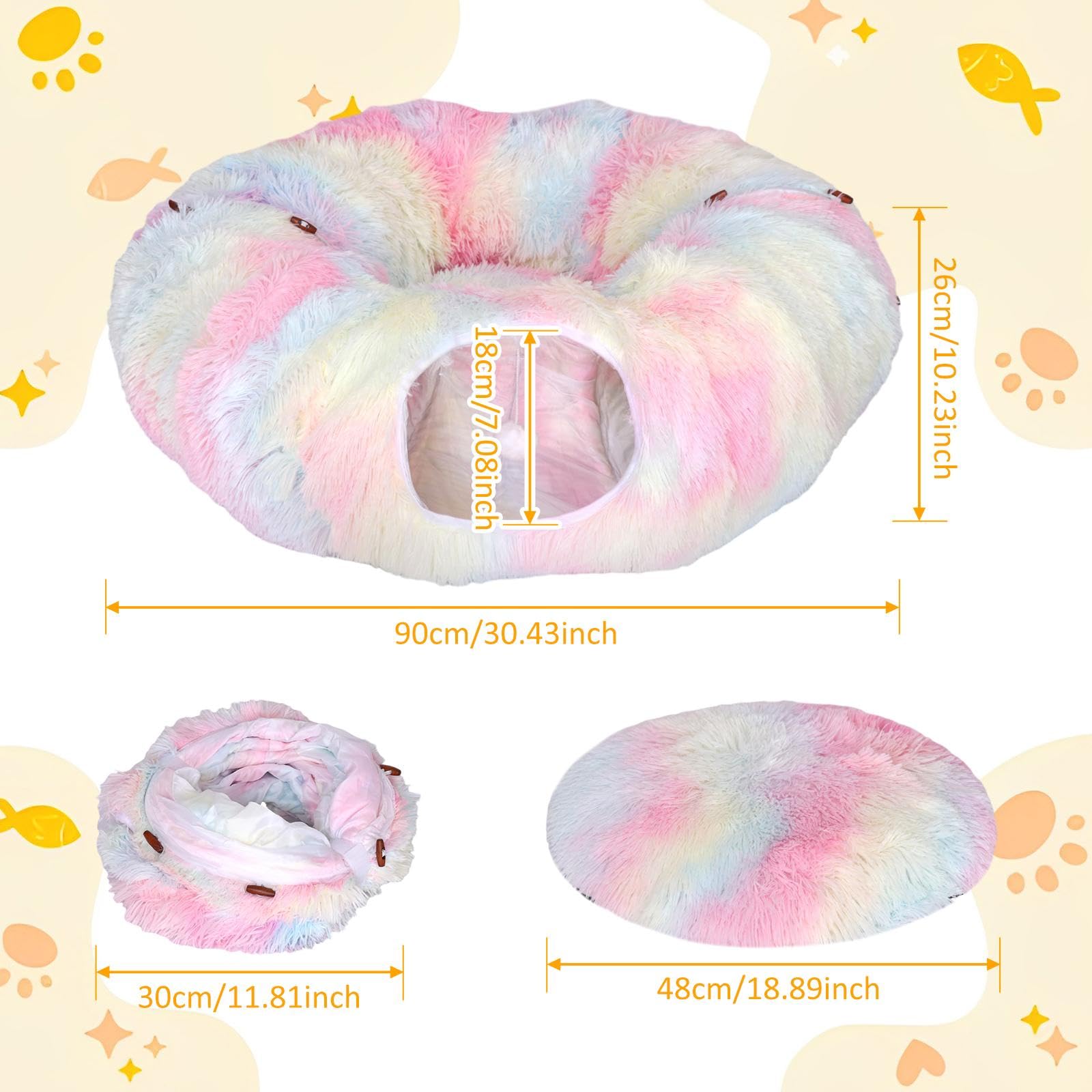 Cama para Gatos, Casa para Gatos, Juguete para Gatos, Cueva Plegable para Gatos, Cama para Mascotas Pequeñas (Gatitos), Colorful