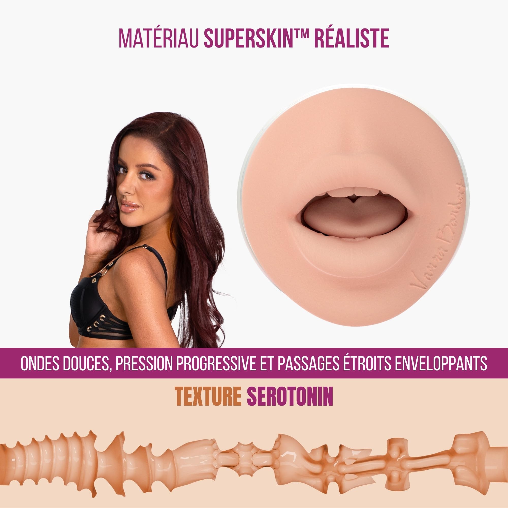Fleshlight Vanna Bardot Serotonin (Mouth) - Masturbateur Homme - Experience Realiste - Sensation Intense - Facile à Nettoyer