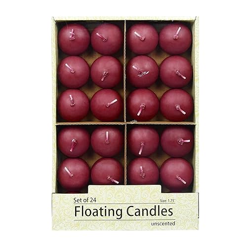 Miniatura 2 de Zest Candle - Vela flotante (24 unidades, 1.9in), color burdeos