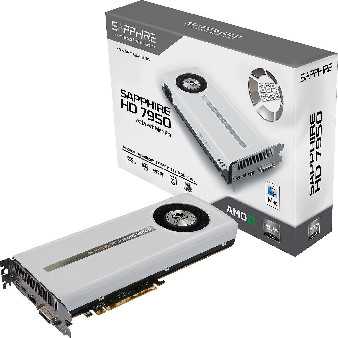 Sapphire AMD HD7950 3GB DDR5 Mac Edition Full Retail PCI-E Graphics Card - White