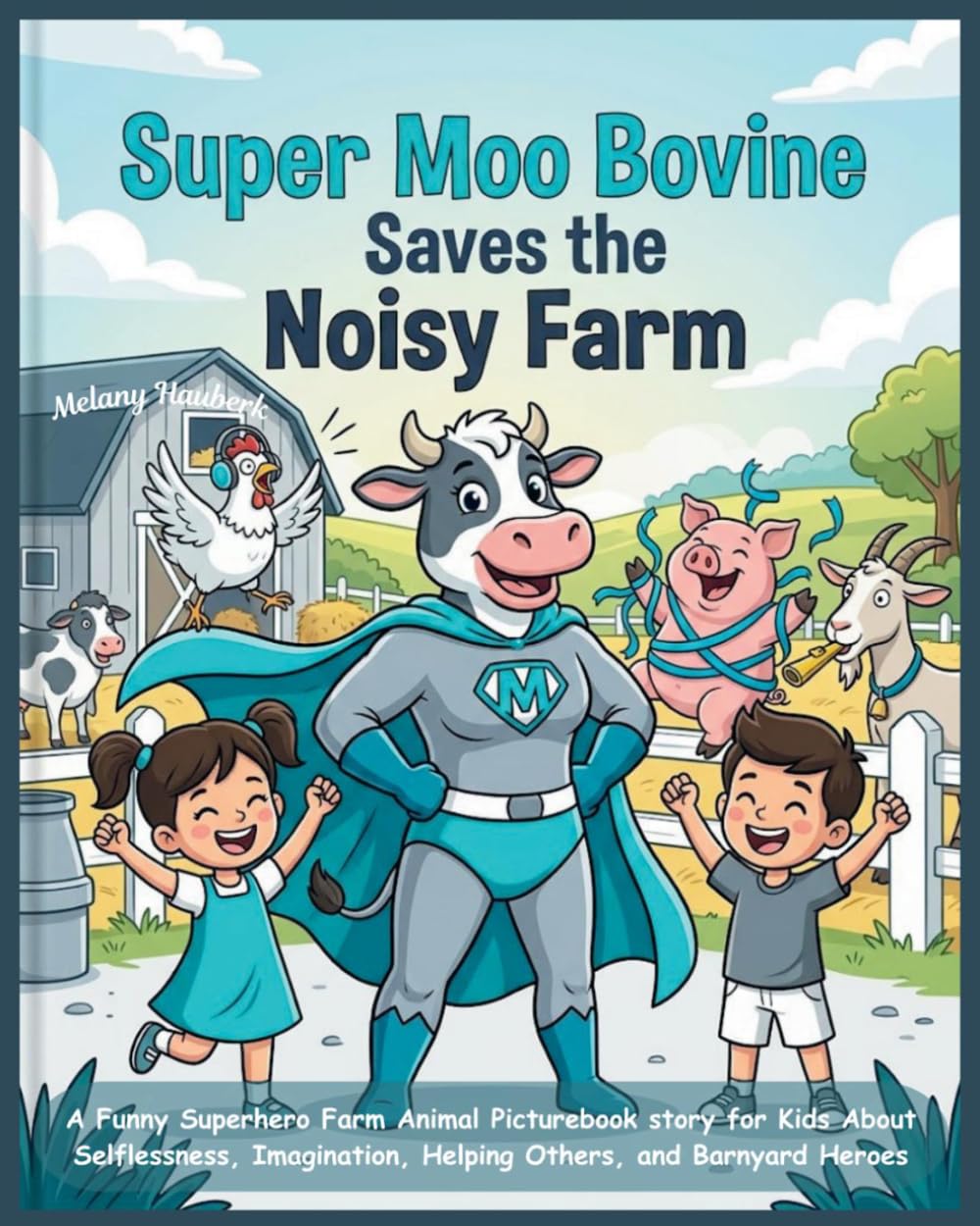 Super Moo Bovine Saves the Noisy Farm: A Funny Superhero Farm Animal Picturebook story for Kids About Selflessness, Imagination, Helping Others, and ... Cow Farm Animals Picture stories for Kids)