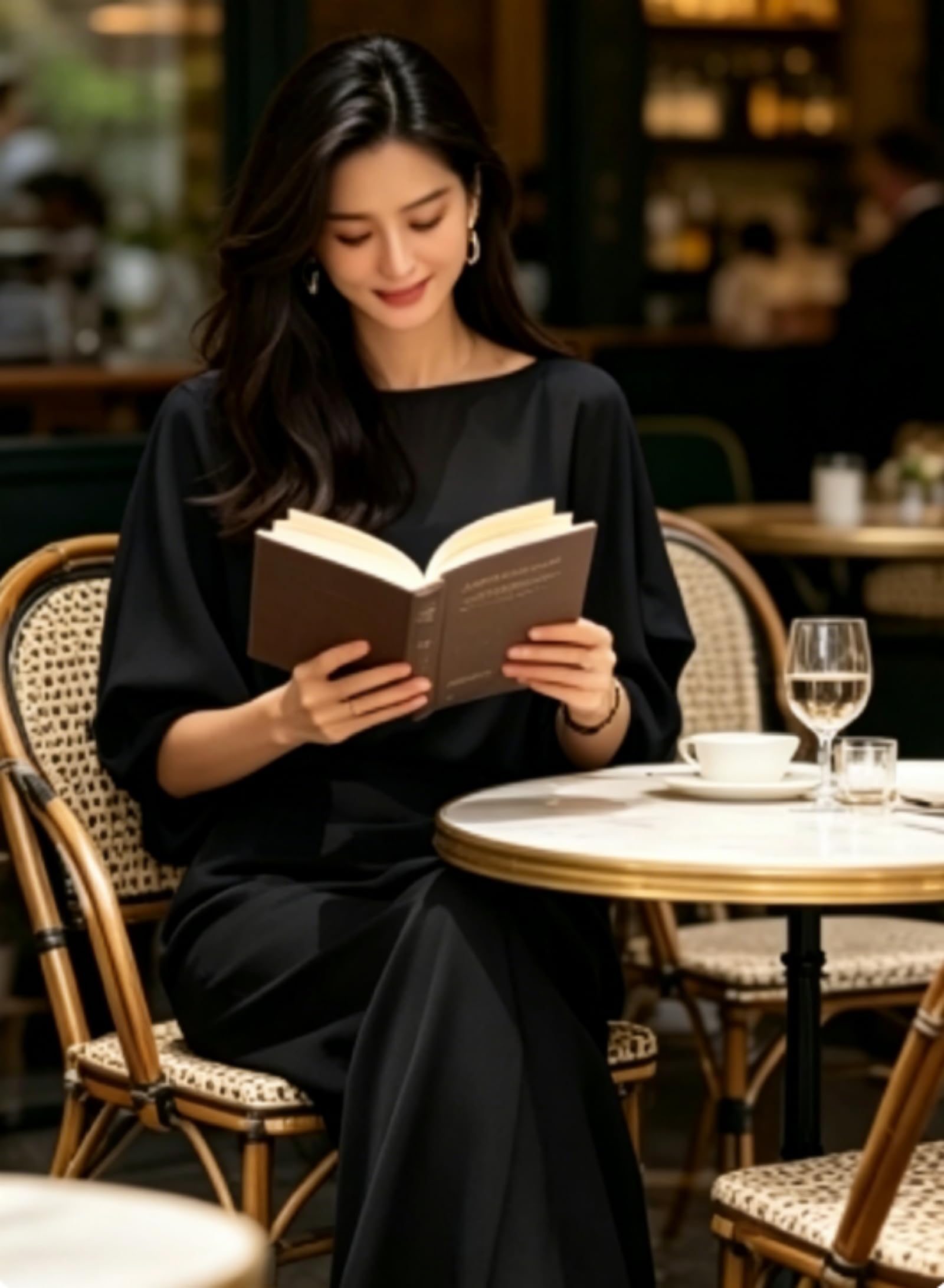 Generico Completo Top con Maniche a Mantella e Pantaloni a Portafoglio – Set Elegante a Due Pezzi con Vita Avvolgente, Ideale per Ufficio, Feste e Vacanze