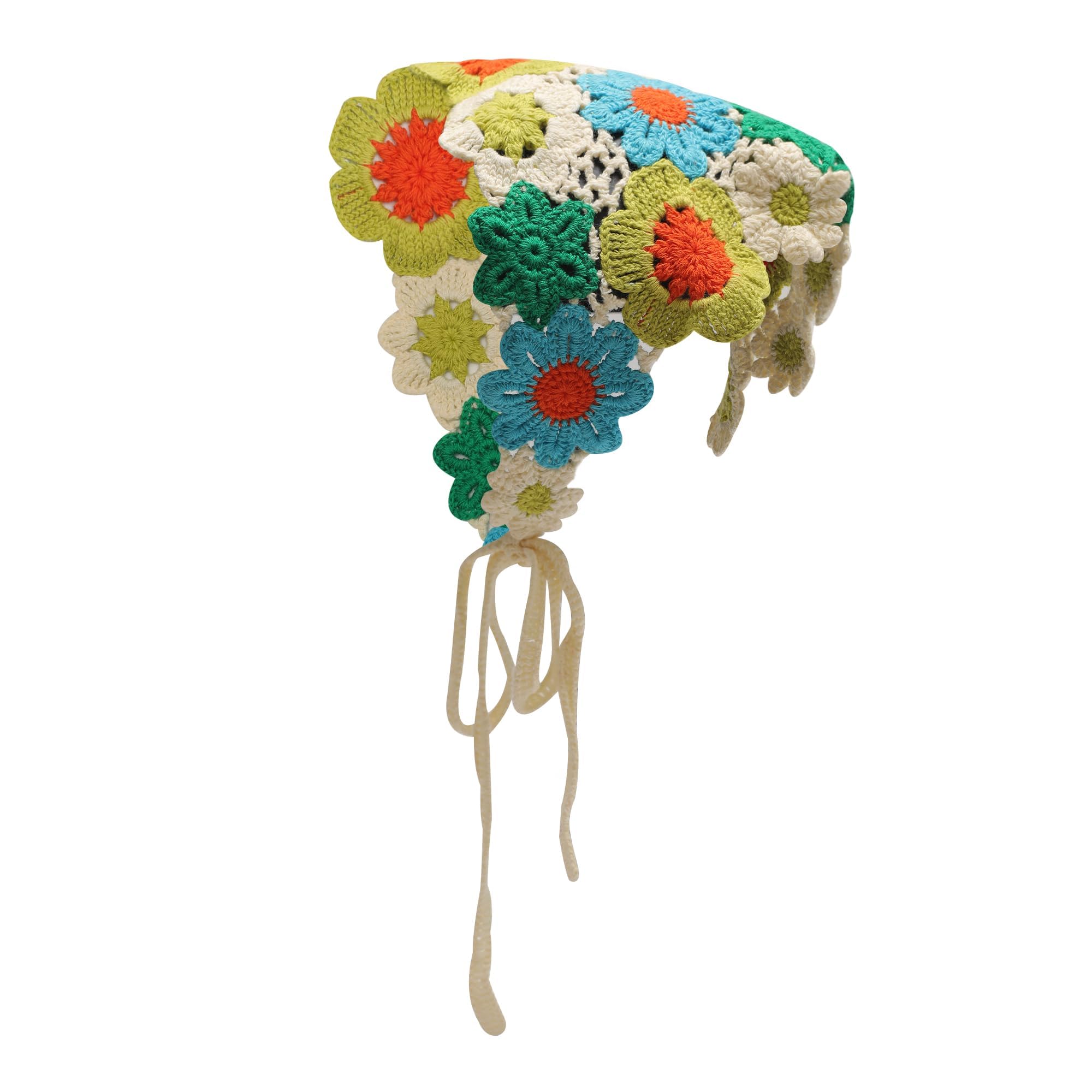 ZLYC Baumwolle Handgemacht Häkel Stirnband Dreieck Bandana