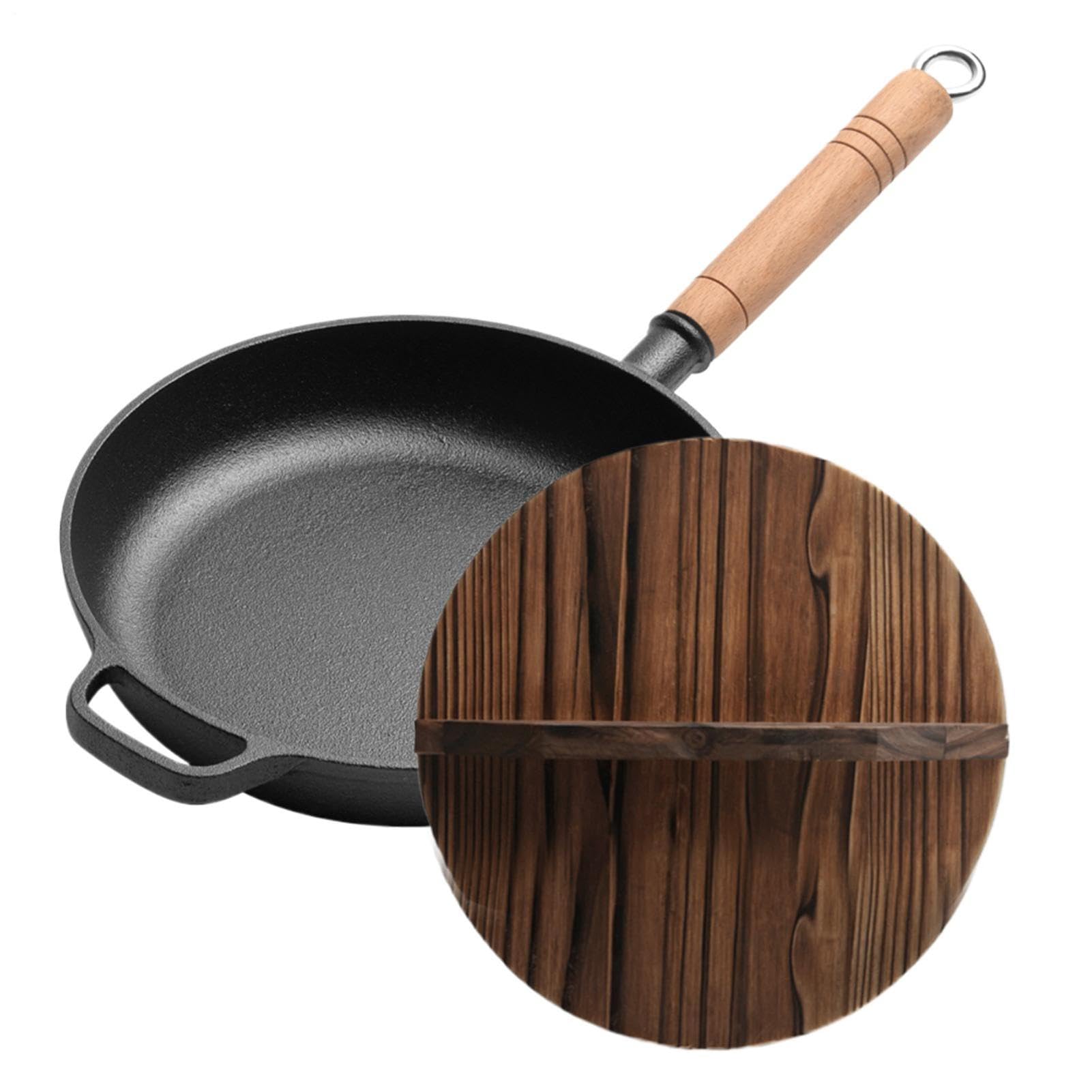 Sartenes De Hierro Fundido Con Tapa Ergonómico Antiadherente Con Mango De | Plancha Grill Cocina Para Hornear Tortilla Pescado Huevos Panqueques Bistecs Hogar Restaurante Camping