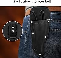 Vista 3 de Housolution Funda para Podadora de Jardín, Funda para Podadora, Funda de Cuero PU Premium, Estuche Protector Vaina para Tijeras de Podar de Negro