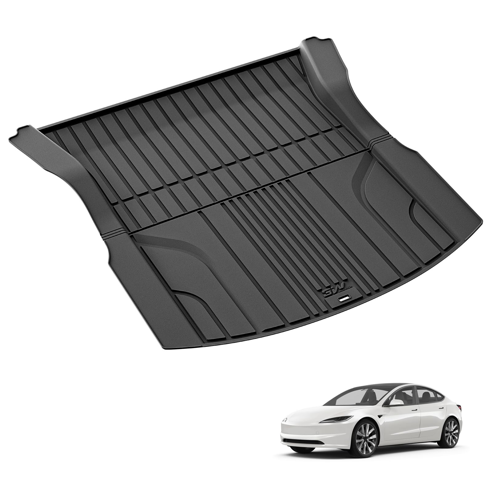 Jeu De Tapis De Coffre TPE Pour Tesla Model 3 Highland 2024 - 3 Pièces (Avant, Arrière, Sous-Coffre) - Imperméable, Facile à Nettoyer