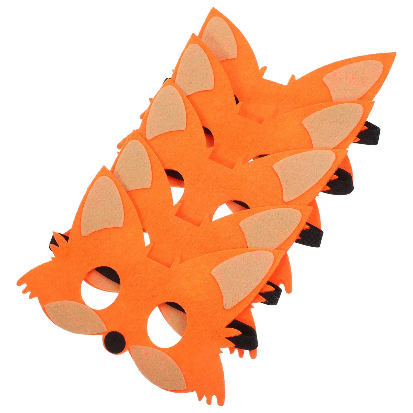 Alasum Cute Fox Mask 5Pcs Felt Fox Half Face Masks for Kids Lightweight and Comfortable Costumes for Performance Parties and Dress-up