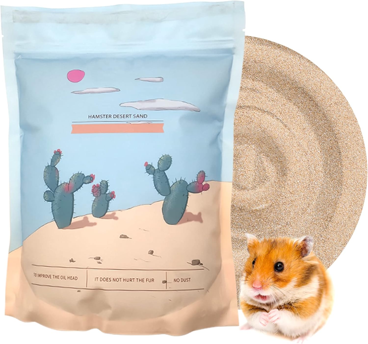 Fhiny Hamster Sand Bath, 5.5LB Chinchilla Dust Bath Tiny