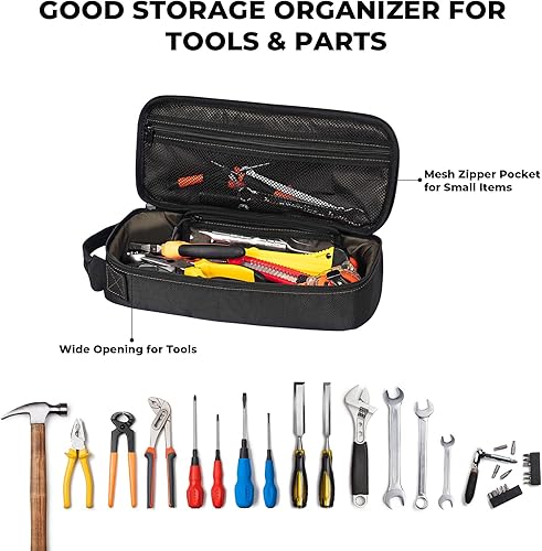 Miniatura 2 de Bolsa de herramientas pequeña portátil, caja organizadora de almacenamiento para EDC, motocicleta, bicicleta de carretera, electricistas y más con