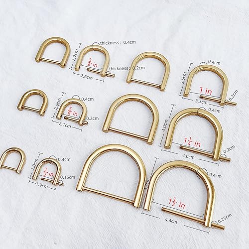 Miniatura 10 de 4 anillos en D con tornillo de cierre de repuesto para llave de grillete en forma de U, soporte de anillos D, herradura, de cuero, para manualidades