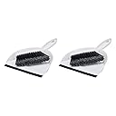 Amazon Basics Small Portable Mini Dustpan and Brush Set for Indoor Outdoor Floor Cleaning, Gray, Pack of 2