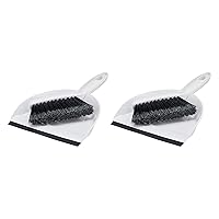 Vista 1 de Yaxa Basics Small Portable Mini Dustpan and Brush Set for Indoor Outdoor Floor Cleaning, Gray, Pack of 2