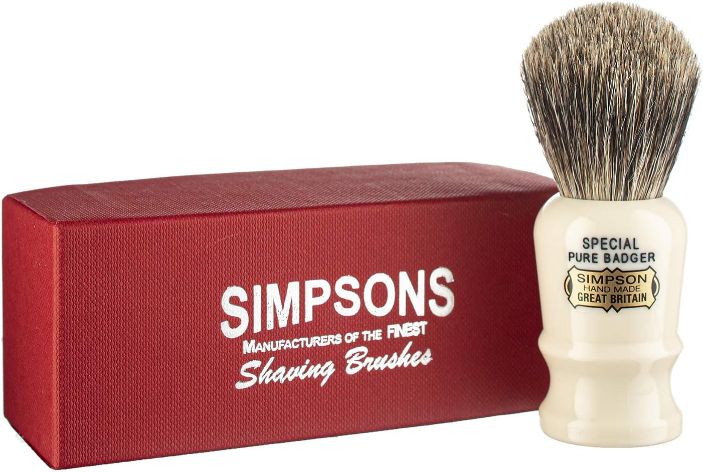 Simpsons Special Pure Badger Hair Shaving Brush With Imitation Ivory Handle