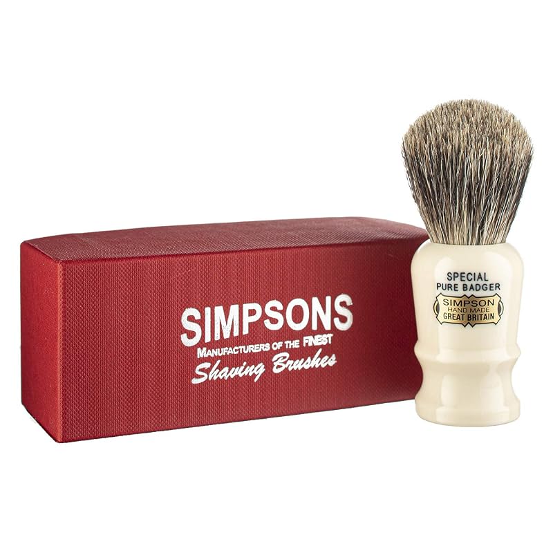 Simpson Special Pincel de Barbear com Cabo em Marfim Imitação