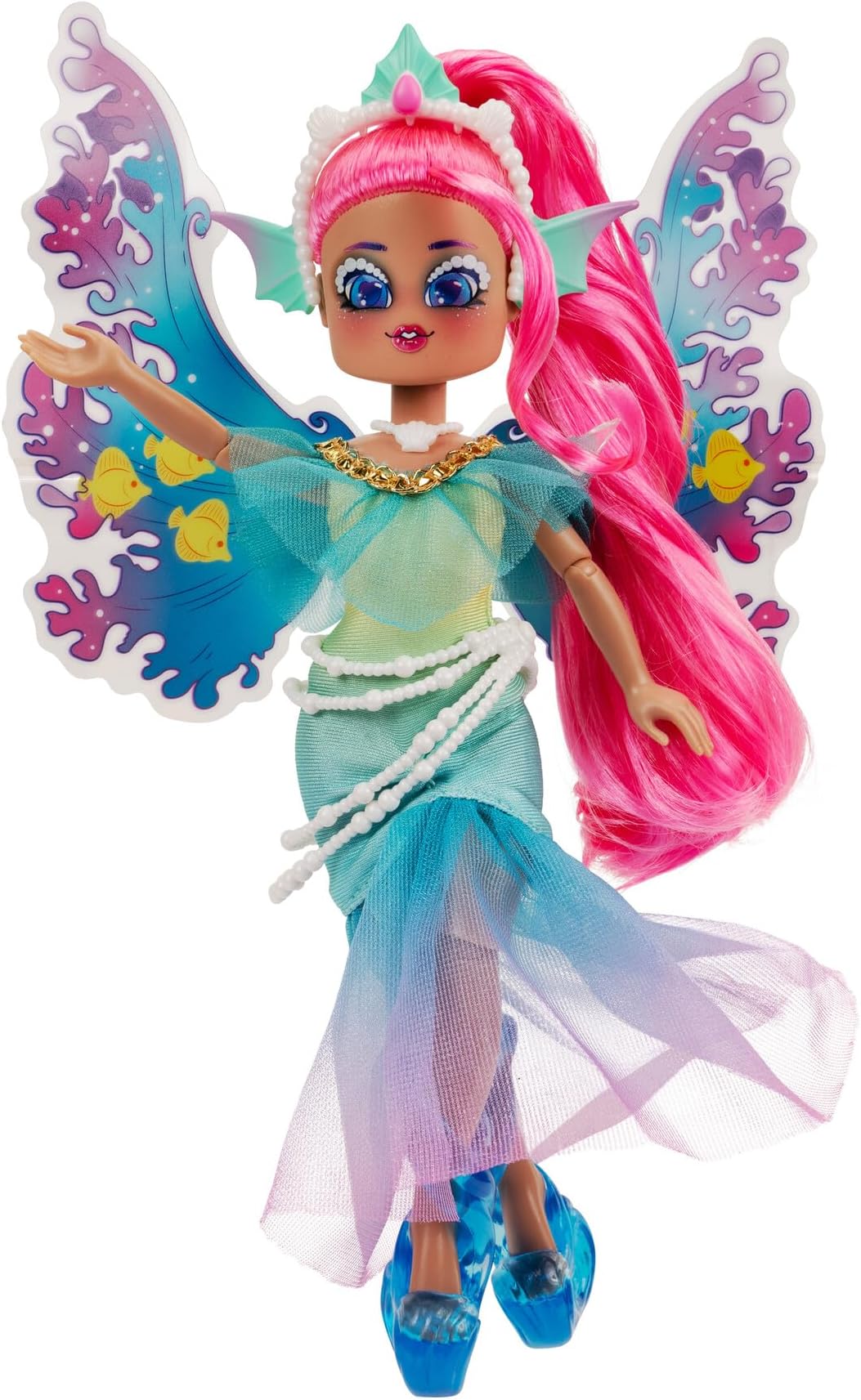 Jazwares Royale High 9-Inch Fashion Doll - Mermia The Water Fairy, Wave 1, Series 1 - Fairy Journal, Comb, and Virtual Item Code Included - Ages 5+
