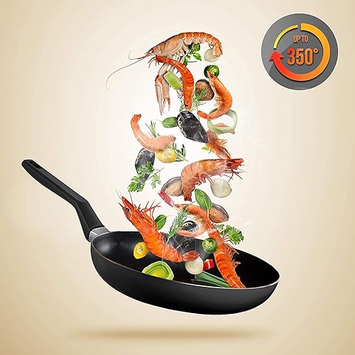 Miniatura 6 de NutriChef NCCWA13 - Juego de ollas y sartenes de aluminio antiadherente para cocina casera con tapas y utensilios, juego de 26 piezas, color negro