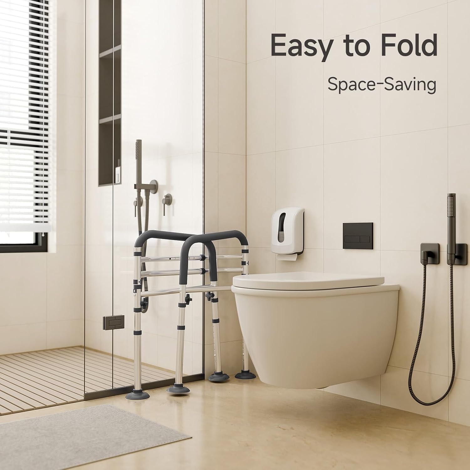 Loyoda Toilet Safety Frame for Seniors, Adjustable Toilet Safety Rail image 5