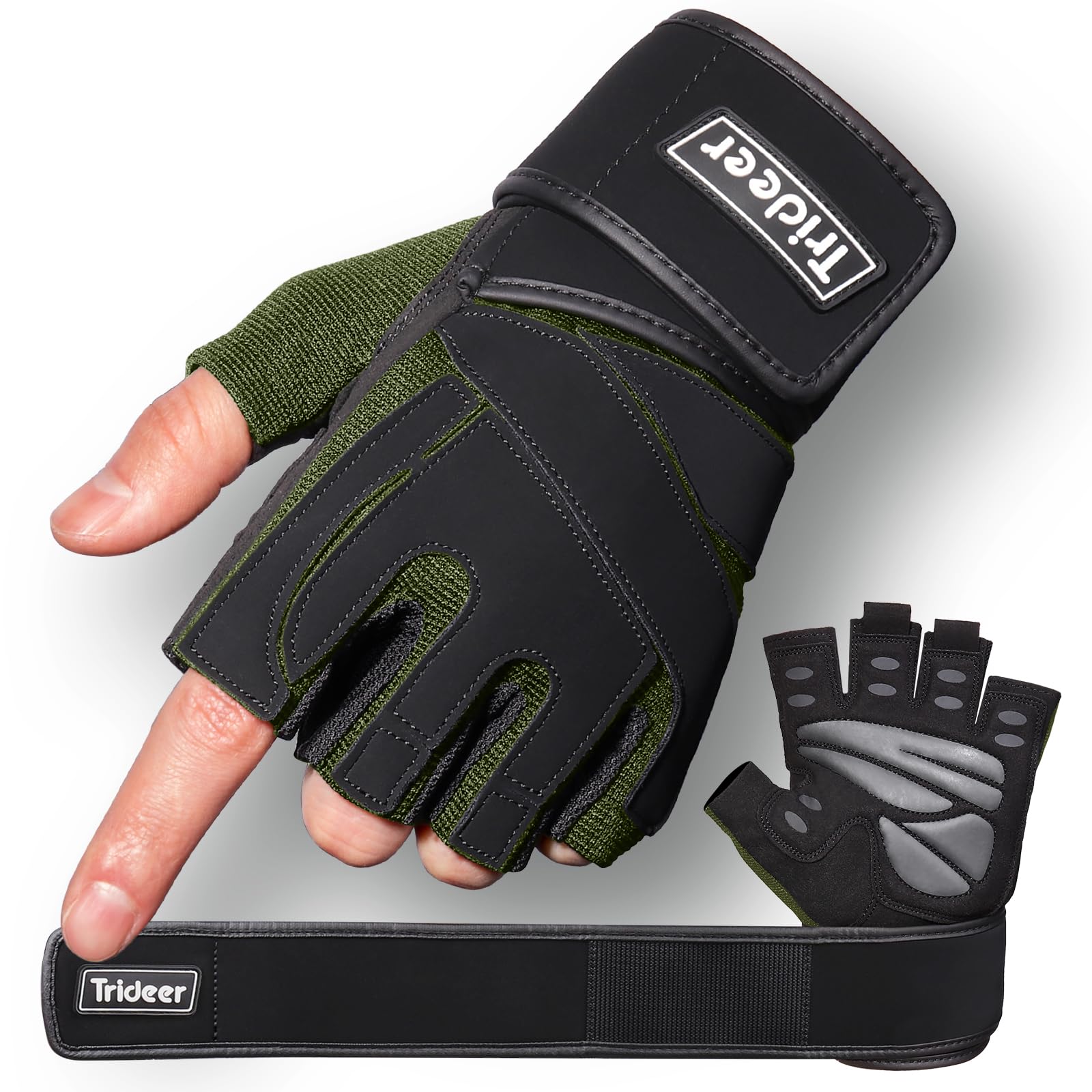 trideer padded weight lifting gloves, gym gloves, workout gloves, rowing gloves, exercise gloves for fitness, cross training for men & women