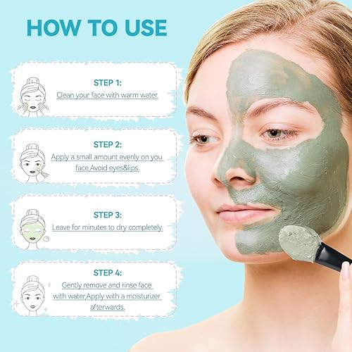 Miniatura 3 de 3 mascarillas faciales de arcilla para el cuidado de la piel, mascarilla facial para limpieza profunda de poros, cúrcuma, mar muerto, barro, té